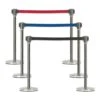 Retractable Belt Barriers Silver Post -XL Displays Retractable Belt Barriers In Black Red and Blue
