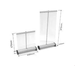 Retractable Sneeze Guard Protective Counter Screen -XL Displays Retractable Sneeze Guard Protective Counter Screens Dimensions