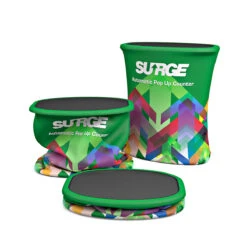 SURGE® Automatic Pop Up Counter -XL Displays SURGE Automatic Pop Up Counter Fabric Exhibition Stand Podium