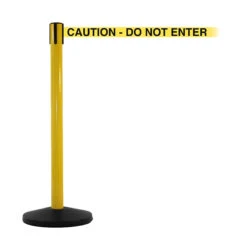 SafetyMaster Retracting Safety Barriers 10 SafetyMaster Retracting Safety Barriers -XL Displays SafetyMaster Retracting Safety Barriers Yellow Post Yellow Caution Do Not Enter Belt