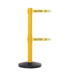 SafetyMaster Twin Belt Safety Barriers -XL Displays SafetyMaster Twin Belt Safety Barriers Yellow Post Yellow Caution Belt