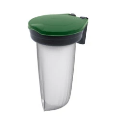 Skipper™ Barrier Recycling Bin And Dispenser -XL Displays Skipper Barrier Recycling Bin Green Lid