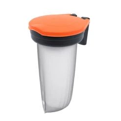 Skipper™ Barrier Recycling Bin And Dispenser -XL Displays Skipper Barrier Recycling Bin Orange Lid