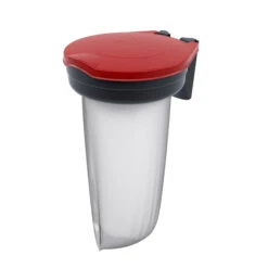 Skipper™ Barrier Recycling Bin And Dispenser -XL Displays Skipper Barrier Recycling Bin Red Lid