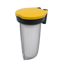 Skipper™ Barrier Recycling Bin And Dispenser -XL Displays Skipper Barrier Recycling Bin Yellow Lid