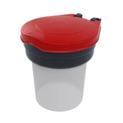 Skipper™ Barrier Recycling Bin And Dispenser -XL Displays Skipper Barrier Safety Dispenser Red Lid