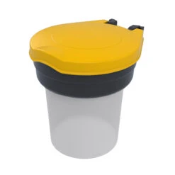 Skipper™ Barrier Recycling Bin And Dispenser -XL Displays Skipper Barrier Safety Dispenser Yellow Lid