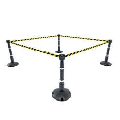 Skipper™ Barrier Systems 36m Retracting Belts -XL Displays Skipper Barrier Systems 36m Retracting Belts Grey Posts Yellow Black Webbing