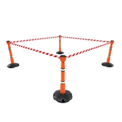Skipper™ Barrier Systems 36m Retracting Belts -XL Displays Skipper Barrier Systems 36m Retracting Belts Orange Posts Red White Webbing
