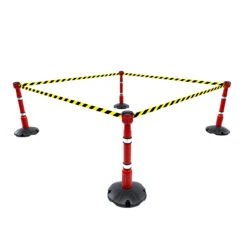 Skipper™ Barrier Systems 36m Retracting Belts -XL Displays Skipper Barrier Systems 36m Retracting Belts Red Posts Yellow Black Webbing