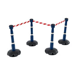 Skipper™ Portable Safety Barrier Kit 27m -XL Displays Skipper Portable Safety Barrier Kit 27m Blue Posts And Red White Fabric Tape