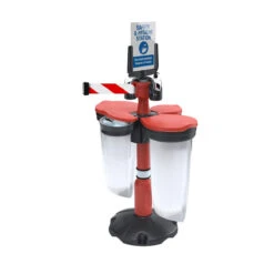 Skipper™ Retractable Belt And Safety Station 2 -XL Displays Skipper Retractable Belt And Safety Station 2 in Red With Red And White Tape