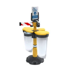 Skipper™ Retractable Belt And Safety Station 2 -XL Displays Skipper Retractable Belt And Safety Station 2 in Yellow With Red And White Tape
