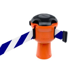 Skipper™ Retractable Safety Barrier -XL Displays Skipper Retractable Safety Barrier Orange With Blue White Fabric Tape