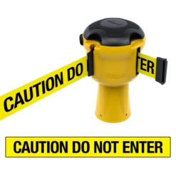 Skipper™ Retractable Safety Barrier -XL Displays Skipper Retractable Safety Barrier Yellow With Caution Do Not Enter Fabric Tape