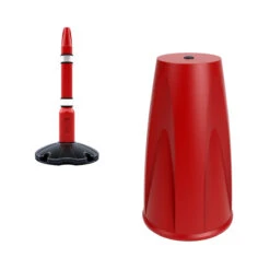 Skipper™ Safety Barriers Post Cap -XL Displays Skipper Safety Barriers Post Cap Red With Post