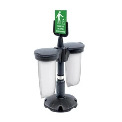 Skipper™ Safety Station With 2x Recycling Bins -XL Displays Skipper Safety Station With Two Recycling Bins Grey System