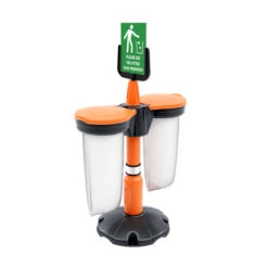 Skipper™ Safety Station With 2x Recycling Bins -XL Displays Skipper Safety Station With Two Recycling Bins Orange System
