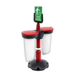 Skipper™ Safety Station With 2x Recycling Bins -XL Displays Skipper Safety Station With Two Recycling Bins Red System