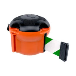 Skipper™ XS Retractable Safety Barrier -XL Displays Skipper XS Retractable Safety Barrier Green And White Tape