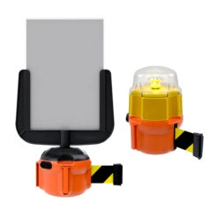 Skipper™ XS Retractable Safety Barrier -XL Displays Skipper XS Retractable Safety Barriers With Sign Holder AndLight Accessory