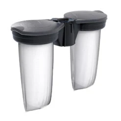 SkipperQ Modular Queue Barrier Accessories -XL Displays SkipperQ Modular Retractable Barrier System Bin Attachment Double Grey