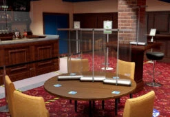 Retractable Sneeze Guard Protective Counter Screen -XL Displays Table Divider Retractable Perspex Sneeze Guard Protection Screen UK