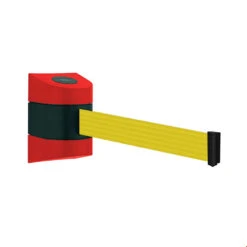 Tensa Maxi Wall Retracting Belt Barrier -XL Displays Tensa Maxi Wall Retracting Belt Barrier Red Case Yellow Webbing