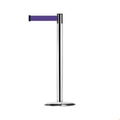 Tensabarrier® Advance Retractable Barrier Tape -XL Displays Tensabarrier Advance Retractable Barrier Tape Chrome Post Purple Webbing