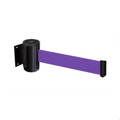 Tensabarrier® Heavy Duty Wall Mount Retractable Barrier -XL Displays Tensabarrier Heavy Duty Wall Mount Retractable Barrier Purple Webbing