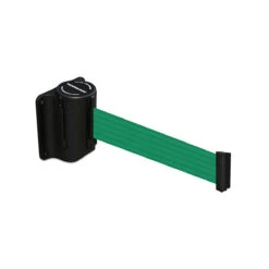 Tensabarrier® Mini Wall Mounted Retracting Barrier -XL Displays Tensabarrier Mini Wall Mounted Retracting Barrier Green Belt XL Displays