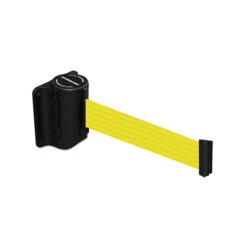 Tensabarrier® Mini Wall Mounted Retracting Barrier -XL Displays Tensabarrier Mini Wall Mounted Retracting Barrier Yellow Belt XL Displays