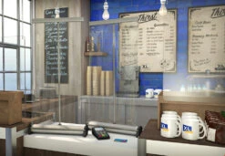 Retractable Sneeze Guard Protective Counter Screen -XL Displays Till Shield Sneeze Screen Retractable Protection Screen Shop