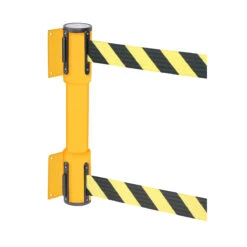 WallMaster Twin Wall Mounted Belt Barriers -XL Displays Wallmaster TwinWall Mounted Belt Barriers Yellow Black Stripe Belt