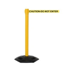 WeatherMaster Outdoor Retractable Crowd Barriers -XL Displays Weathermaster Outdoor Retractable Crowd Barrier Yellow Post Yellow Caution Do Not Enter Belt