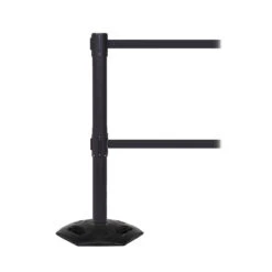 WeatherMaster Twin Outdoor Retractable Barriers -XL Displays Weathermaster Twin Outdoor Retractable Crowd Barrier Black Post Black Belt