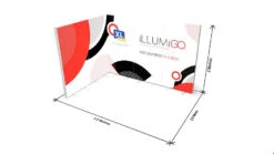 ILLUMiGO Lightbox Exhibition Stand 3x2 Corner -XL Displays illumiGO 3m x 2m L Shaped Lightbox Display Dimensions